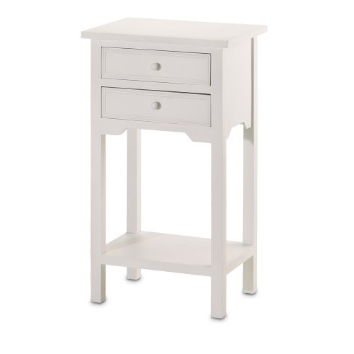 Set of 2 Wood White End Tables Nightstands with Two Drawers | The Storepaperoomates Retail Market - Fast Affordable Shopping