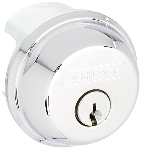SCHLAGE B60625 B60 Single Cylinder Grade 1 Deadbolt from The B-Series, Polished Chrome