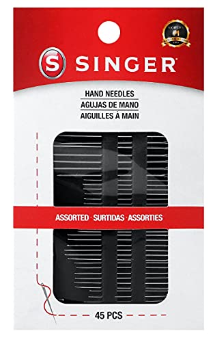 SINGER 01125 Assorted Hand Needles – Betweens, Chenille, Darners, Embroidery, Sharps & Tapestry, Assorted Sizes, 45-Count