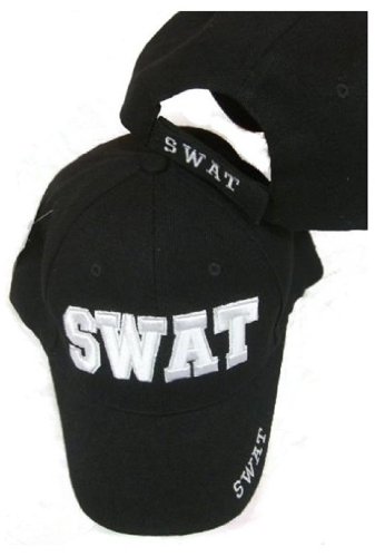 Swat Embroidered Adjustable Hat Black Ball Cap