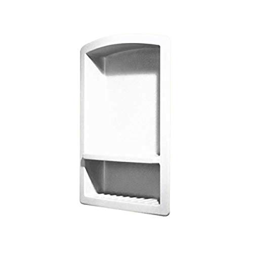 Swanstone RS-2215 Solid Surface Single Shower Shelf, 4.3″ D x 15″ W x 22″ H, White