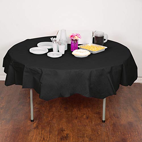 Creative Converting Touch of Color Table Cover, 82-Inch, Black Velvet
