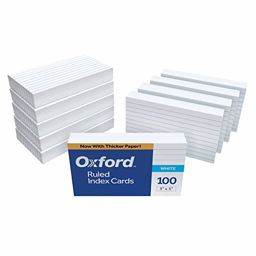 Oxford 31EE Ruled Index Cards, 3″ x 5″, White, 1,000 Cards (10 Packs of 100) (31)