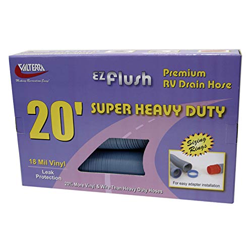 Valterra D04-0049 EZ Flush Slate Blue 20′ Super Heavy Duty Drain Hose