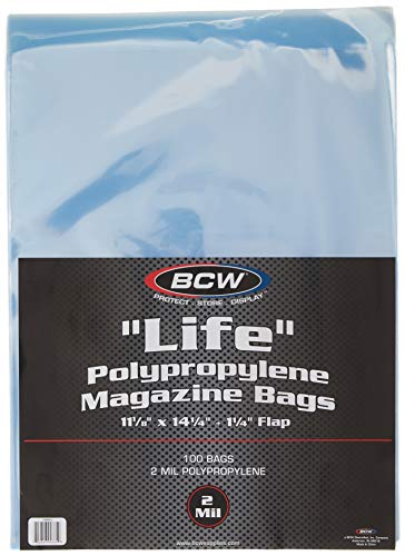 LIFE” Magazine Bags 100 bags 11-1/8″ x 14-1/4″ + 1-1/4