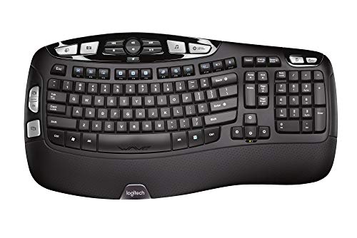 Logitech K350 Wave Ergonomic Keyboard with Unifying Wireless Technology – Black