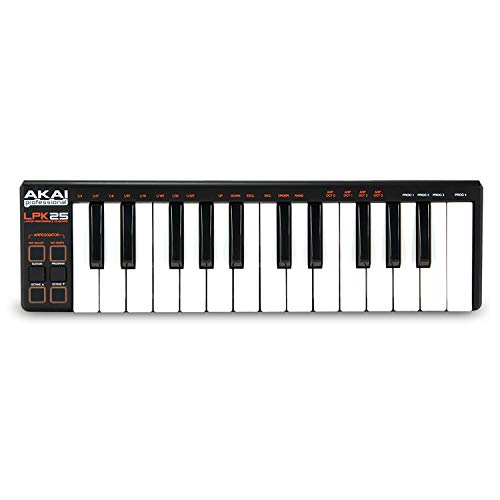 AKAI Professional LPK25 – USB MIDI Keyboard controller with 25 Velocity-Sensitive Synth Action Keys for Laptops (Mac & PC), Editing Software included,MultiColored