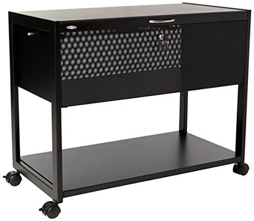 Safco Products Locking Mobile Letter/Legal File Cart 5353BL, Black, Letter and Legal Files, Locking Top, Swivel Wheels