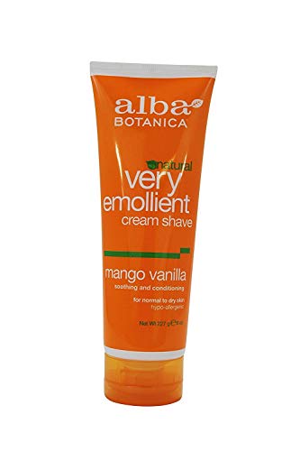 Alba Botanica Very Emollient Cream Shave, Mango Vanilla 8 oz ( Pack of 3)