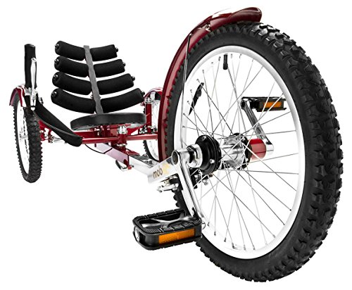 Mobo Cruiser Shift 3-Wheel Recumbent Bicycle Trike. Reversible-Adult Tricycle Bike, red , 20-Inch
