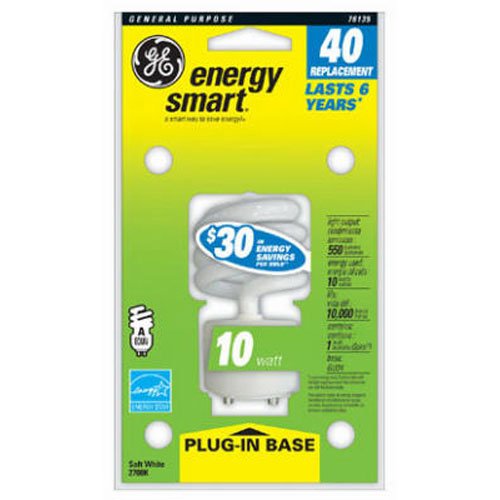 GE 76135 Energy Smart 10-Watt Spiral Compact Fluorescent Bulb