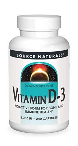 Source Naturals Vitamin D-3 5000 iu Supports Bone & Immune Health – 240 Capsules