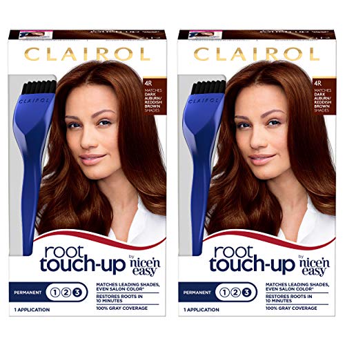 Clairol Root Touch-Up by Nice’n Easy Permanent Hair Dye, 4R Dark Auburn/Reddish Brown Hair Color, Pack of 2