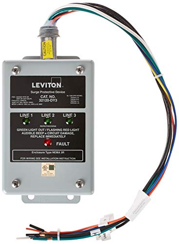 Leviton 32120-DY3 120/208 Volt 3-Phase Wye Or Delta, Surge Panel, DHC and X10 Compatible, 80Ka L-N Max Surge Current