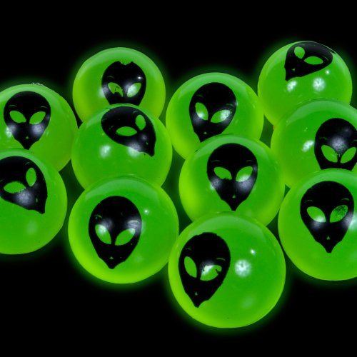 Rhode Island Novelty Glow-in-The-Dark Alien Hi-Bounce Balls (1 dz)