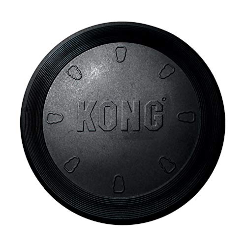 KONG – Extreme Flyer – Durable Rubber, Soft Flying Disc for Fetch and Retrieve, Black – Large Dogs
