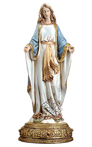 Joseph’s Studio by Roman – Our Lady of Grace Figure on Base, Heavenly Protectors, Renaissance Collection, 10.25″ H, Resin and Stone, Religious Gift, Decoration