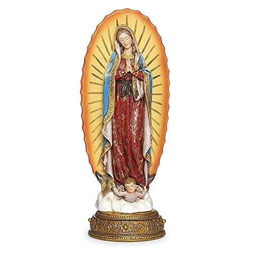 Joseph’s Studio by Roman – Our Lady of Guadalupe Figure on Base, Heavenly Protectors, Renaissance Collection, 11.75″ H, Resin and Stone, Religious Gift, Decoration