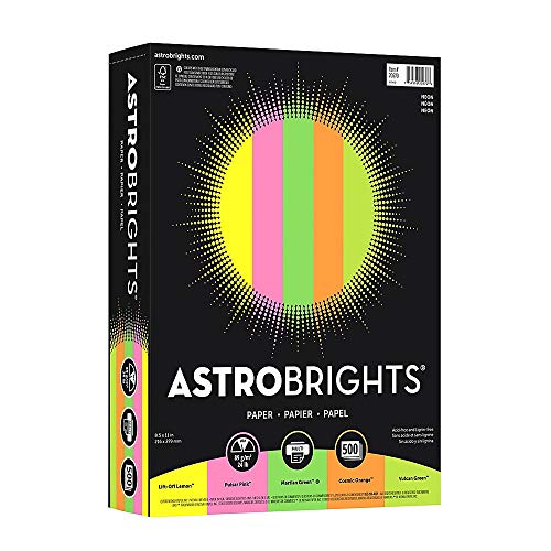 Bright Color Paper, Neenah Astrobrights®, Letter Paper Size, 24 Lb, Assorted Colors, Ream Of 500 Sheets
