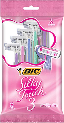 BIC Silky Touch 3 Women’s Disposable Razor, Assorted, 8 Count