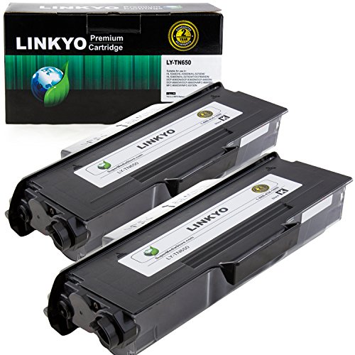 LINKYO Compatible Toner Cartridge Replacement for Brother TN650 TN-650 TN620 (Black, High Yield, 2 Pack)