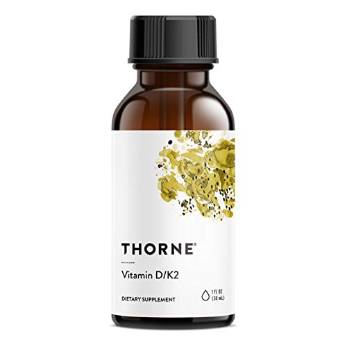Thorne – Vitamin D + K2 Liquid with a metered Dispenser – Vitamins D3 and K2 to Support Healthy Bones and Muscles* – 1 Fl Oz (30 ml) – 600 Servings