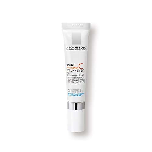 La Roche-Posay Redermic C Pure Vitamin C Eye Cream with Hyaluronic Acid to Reduce Wrinkles for Anti-Aging Effect, 0.5 Fl Oz (Pack of 1)