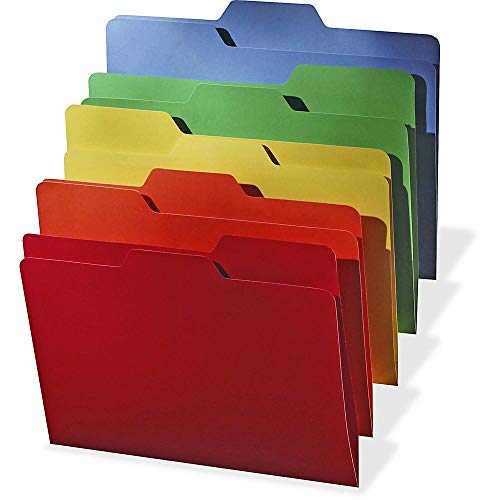 Find It All Tab File Folders, Letter Size, Back to School Supplies for College Students, 5 Color Assortment, 80 Folders per Pack (FT07070)
