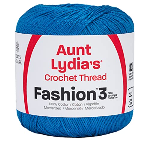Coats Crochet Fashion Crochet Thread, 3, Blue Hawaii