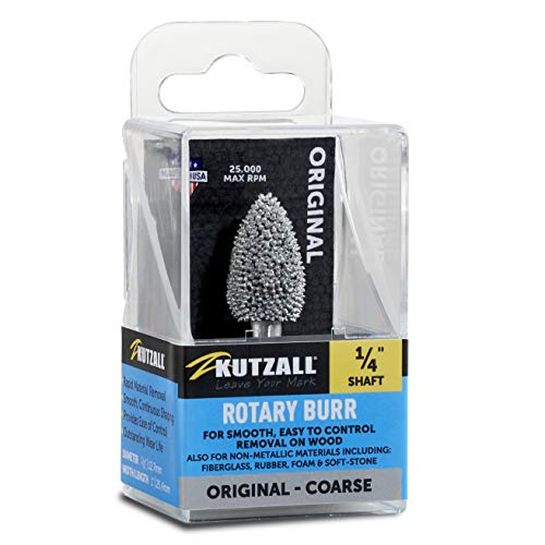 Kutzall Original Flame Rotary Burr, 1⁄4″ Shaft, Coarse – Woodworking Attachment for Bosch, DeWalt, Milwaukee, Makita. Abrasive Tungsten Carbide, 1⁄2″ (12.7mm) Dia. x 1″ (25.4mm) Length, FL-12 | The Storepaperoomates Retail Market - Fast Affordable Shopping