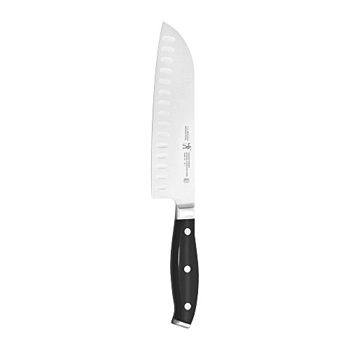 HENCKELS Forged Premio Hollow Edge Santoku Knife, 5 inch, Black/Stainless Steel