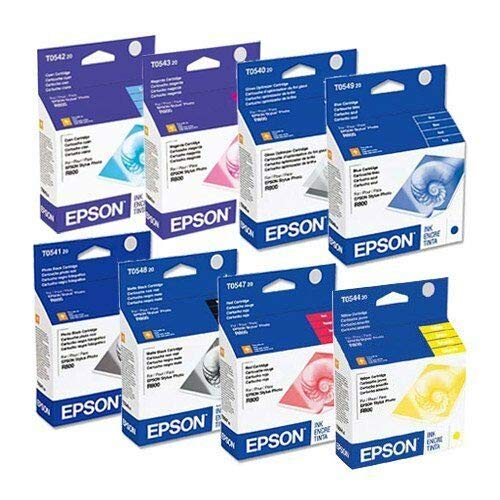 New Genuine Epson Cartridges R800 R1800 Full Set #54