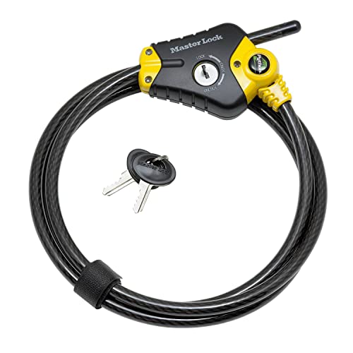 Master Lock 8420EURD – Python Cable Lock 4.5 m x ? 10 mm Yellow Python Lock Head with 3 Positions