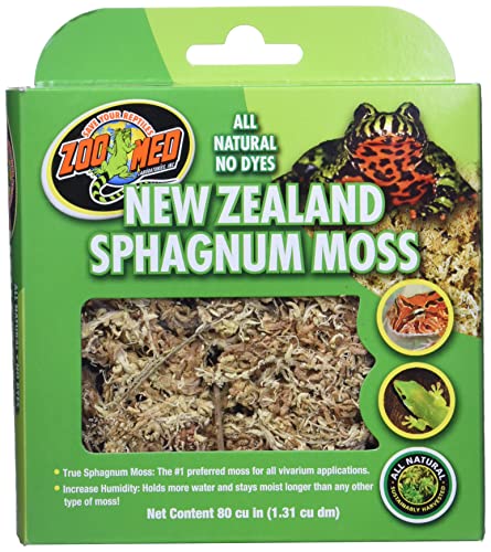 Zoo Med Laboratories SZMCF3NZ New Zealand Sphagnum Moss, 80 Cubic Inch,Black