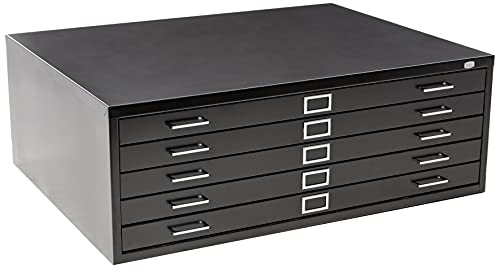 Safco Products Flat File for 42″ W x 30″ D Documents, 5-Drawer (Additional Options Sold Separately), Black