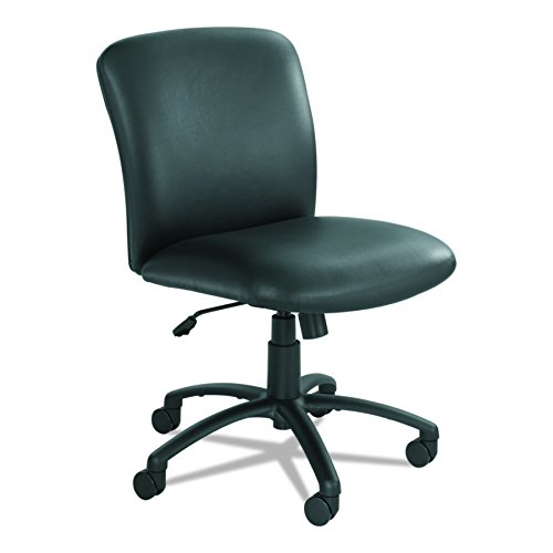 Safco Products Uber Big and Tall Mid Back Chair 3491BV, Black Vinyl, Rated for 24/7 Use, Holds up to 500 lbs. (Optional arms Sold Separately)