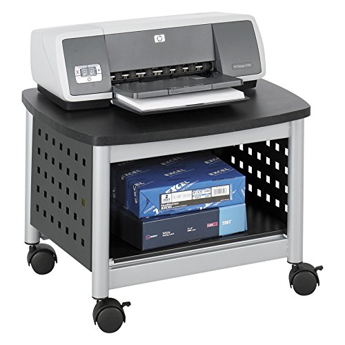 Safco Products Scoot Underdesk Printer Stand 1855BL, Black, Powder Coat Finish, Swivel Wheels for Mobility