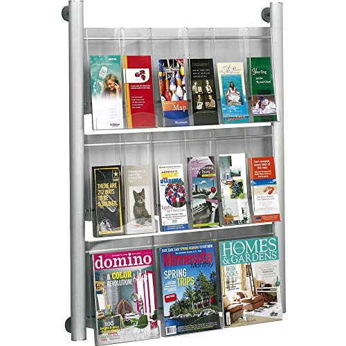 Safco Products 4134SL Luxe Magazine Rack, 9 Pocket, Silver