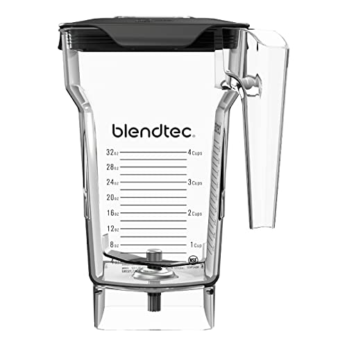 Blendtec 75 oz FourSide Jar – Four-Sided Blender Jar Compatible with Most Blendtec Blenders – 32 oz Blending Capacity – Clear