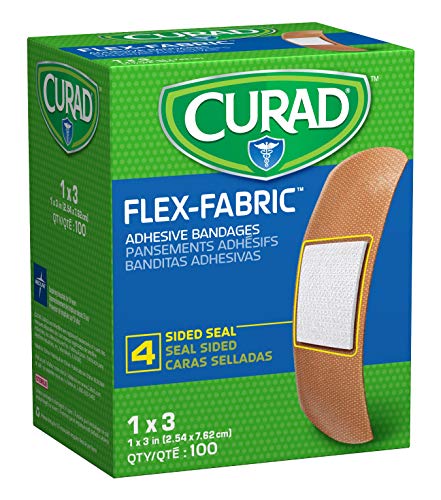 Curad Flex Fabric Adhesive Bandages, Bandage Size is 1″ x 3″ (Box of 100)