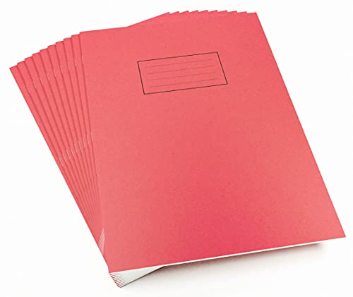 Silvine A4 Red Exercise Book, Lined With Margin – 80 Pages (Pack of 10)