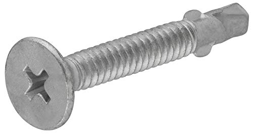 The Hillman Group 47717 12-24-Inch x 2-1/2-Inch Flat Head Self Drilling Screw with Wing and Phillips Drive
