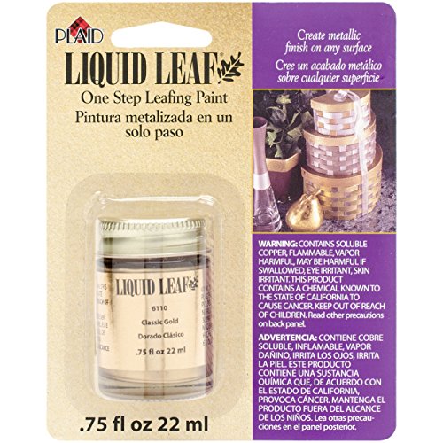 Plaid, Classic Gold 6110 :Craft Liquid One Step Leafing Paint, 0.75-Ounce, Fl Oz (Pack of 1), 7