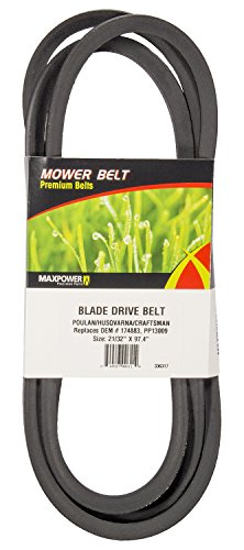 Maxpower 336317 Blade Drive Belt for Craftsman Husqvarna, Poulan OEM # 174883, 532174883, 531300767, Black