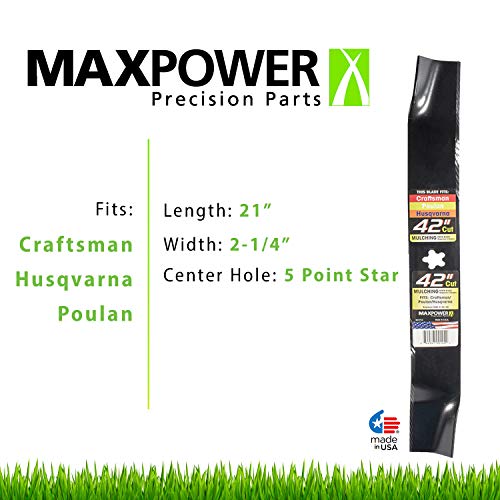 Maxpower 331714S 42″ Cut Replaces Poulan/Craftsman 134149, 532134149 and Husqvarna 532 13 41-49 Mulching Blade, Black | The Storepaperoomates Retail Market - Fast Affordable Shopping
