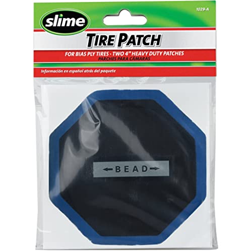 Slime 1029-A Tire Puncture Patch, Heavy Duty, Bias Ply, 4″ Pack of 2