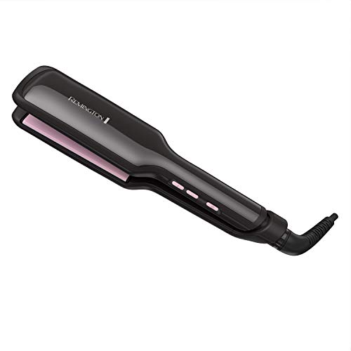 Remington S9520 Pro 2″ Pearl Ceramic Flat Iron, Hair Straightener, Digital Controls + 9 Heat Settings, Black/Pink