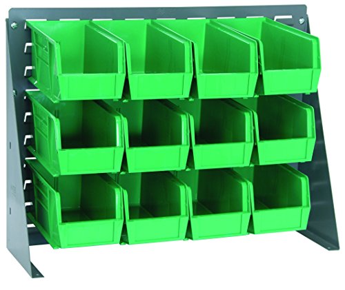 Quantum Storage Systems QBR-2721-230-12GN Ultra Bin Complete Bench Rack Package with 12 Ultra Bins, 27″ x 8″ x 21″ , Green