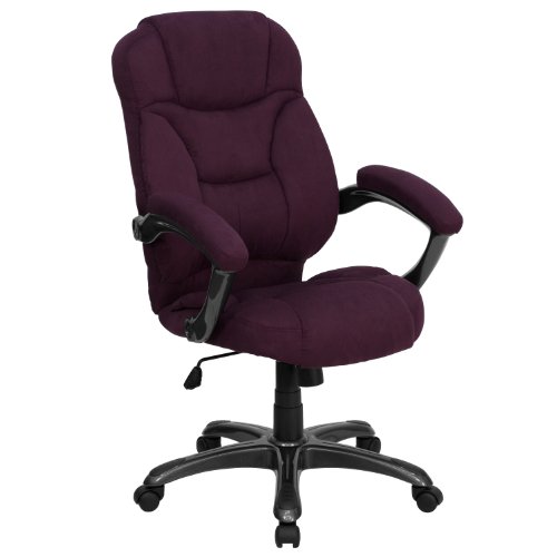 Flash Furniture High Back Grape Microfiber Contemporary Executive Swivel Ergonomic Office Chair with Arms