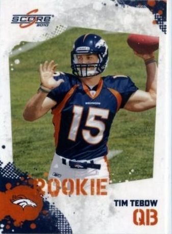 2010 Score #396 Tim Tebow RC – Denver Broncos (NFL ROOKIE TRADING CARD)